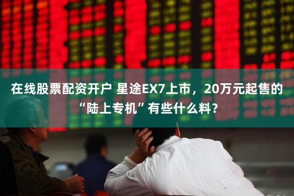在线股票配资开户 星途EX7上市，20万元起售的“陆上专机”有些什么料？